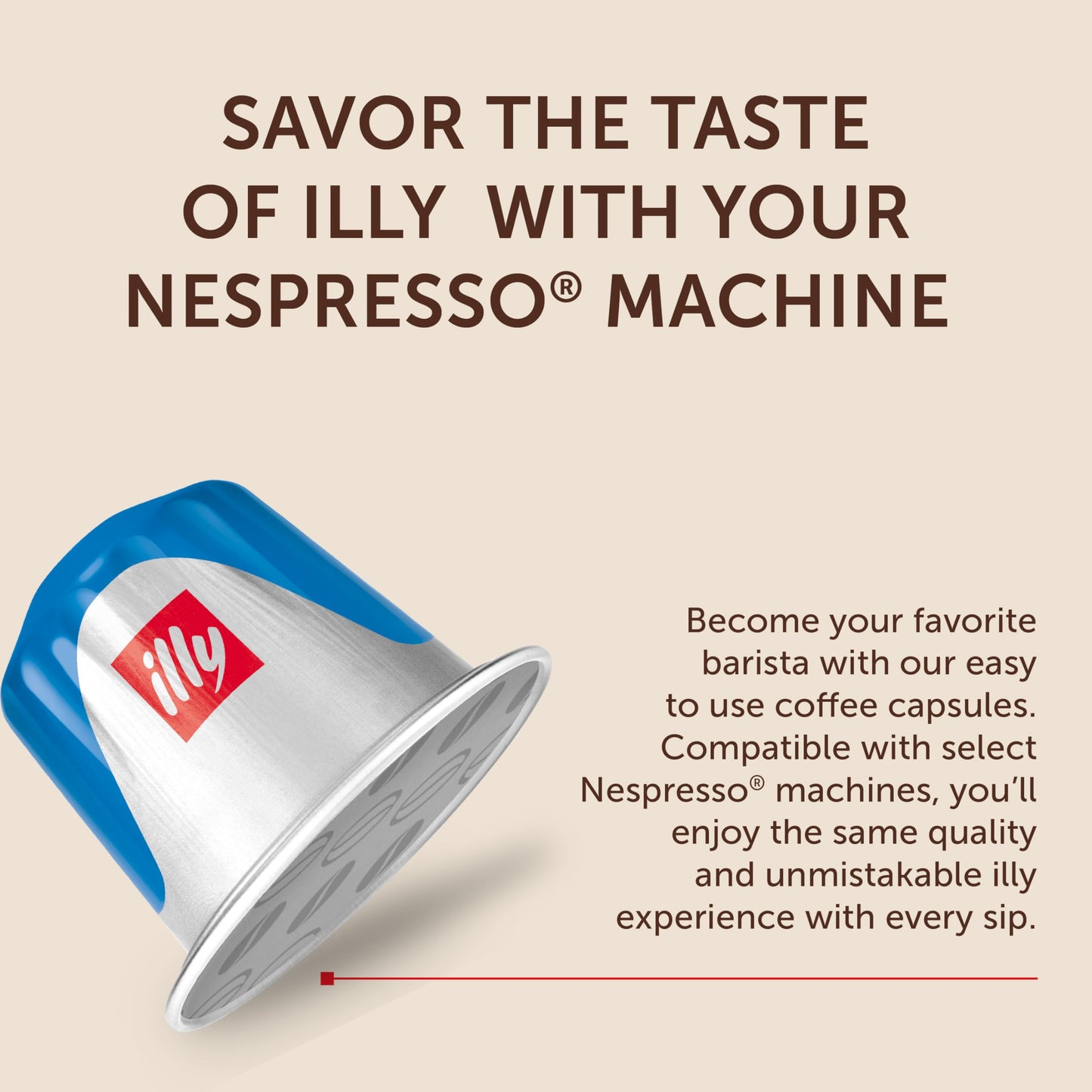 Illy Aluminum Espresso compact pieces, Decaf Coffee, Mild & Balanced, 10 Count (Pack of 5), Compatible with Nespresso Machines