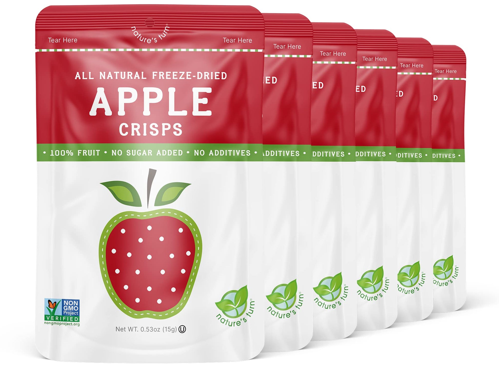 Natures Turn Freeze-Dried Apple Crisps - Healthy, Gluten-Free, Crispy & Delicious, Plant-Based Snack, Ideal for Cereal, Smoothie