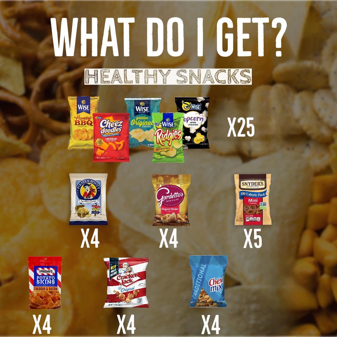 Assorted Chips Variety Pack - Potato Chips, Pretzels, Popcorn, And Healthy Snacks - 50 Count By Bussin Boxes