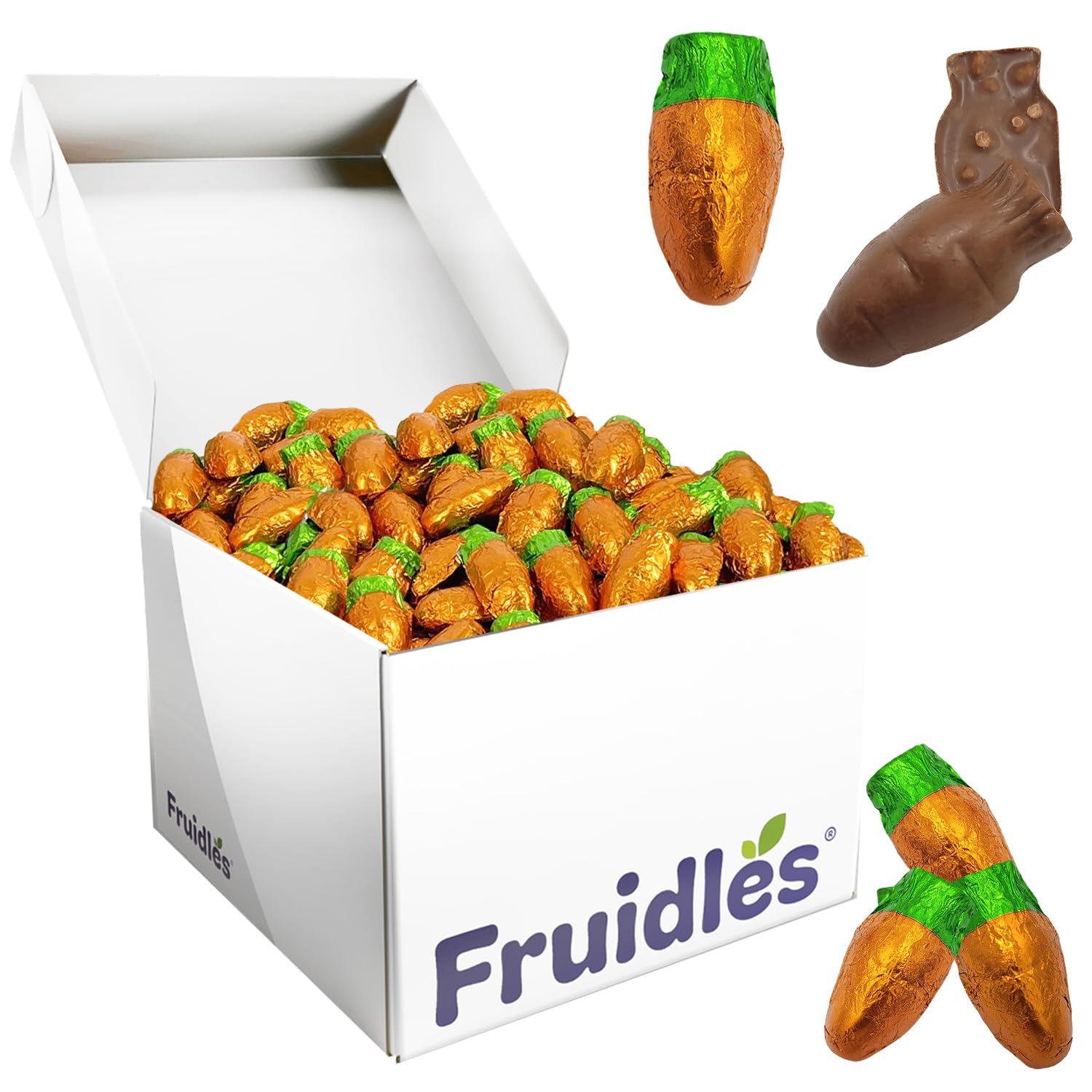 Easter Chocolate Carrots Bunny Rabbit Treats Milk Chocolate, Individually Wrapped in Orange Foils, Approximately 47 Pieces Per P