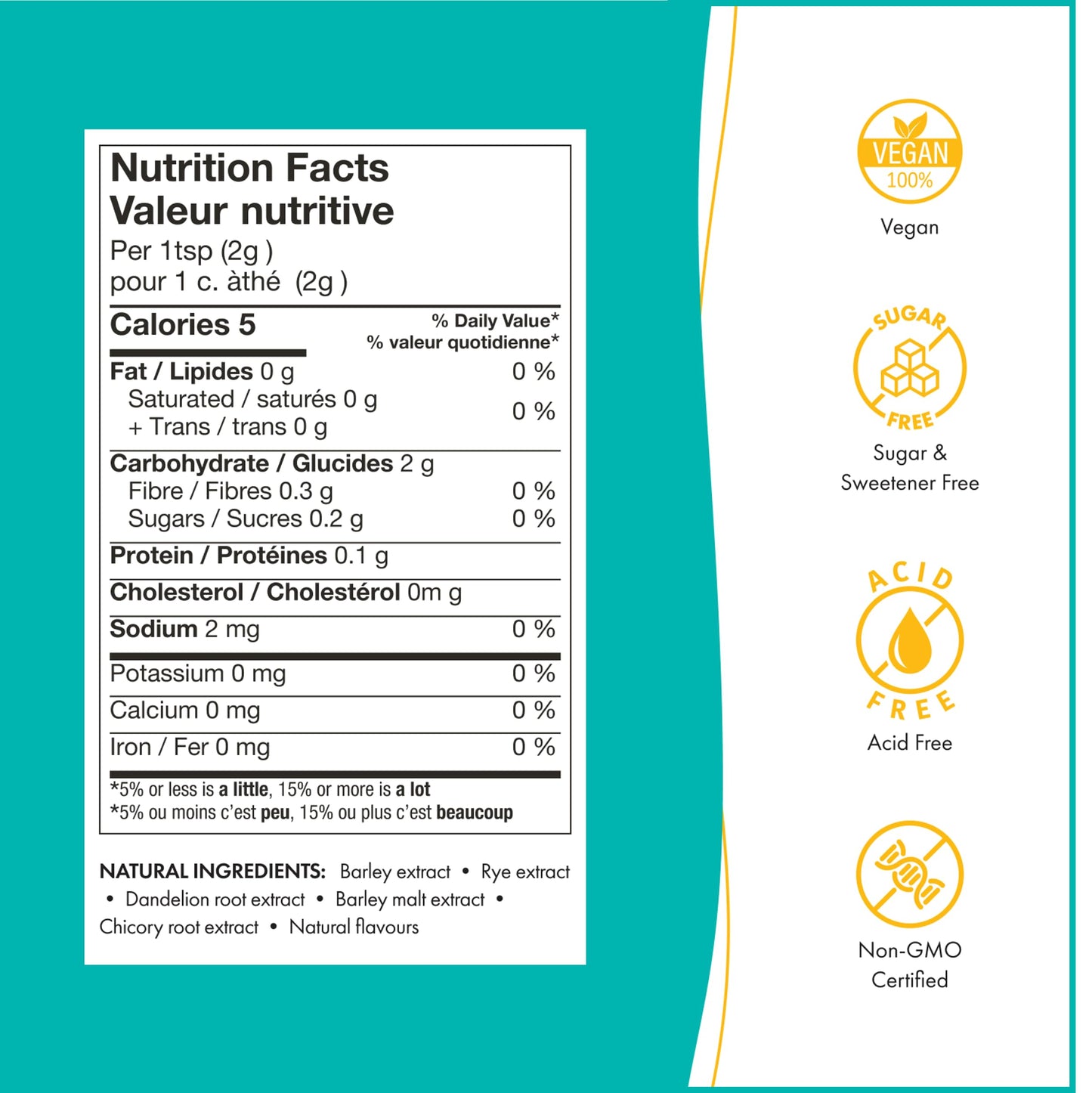 Nummy Creations Vanilla Instant Caffeine-Free Coffee Alternative, 10.6oz, Coffee Substitute with Dandelion and Chicory