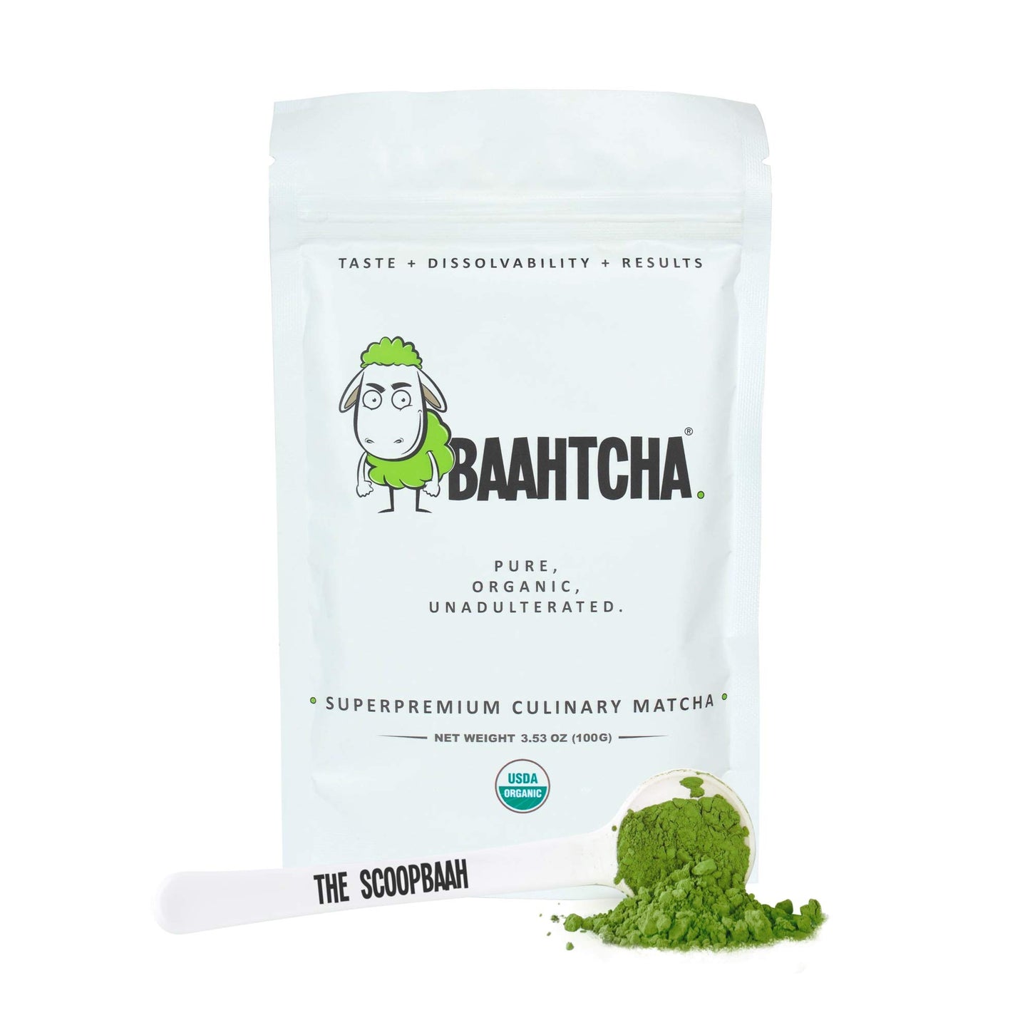 BAAHTCHA Organic Matcha Green Tea Powder - Culinary Grade, Vegan, Keto Friendly, 100g (3.52 oz)