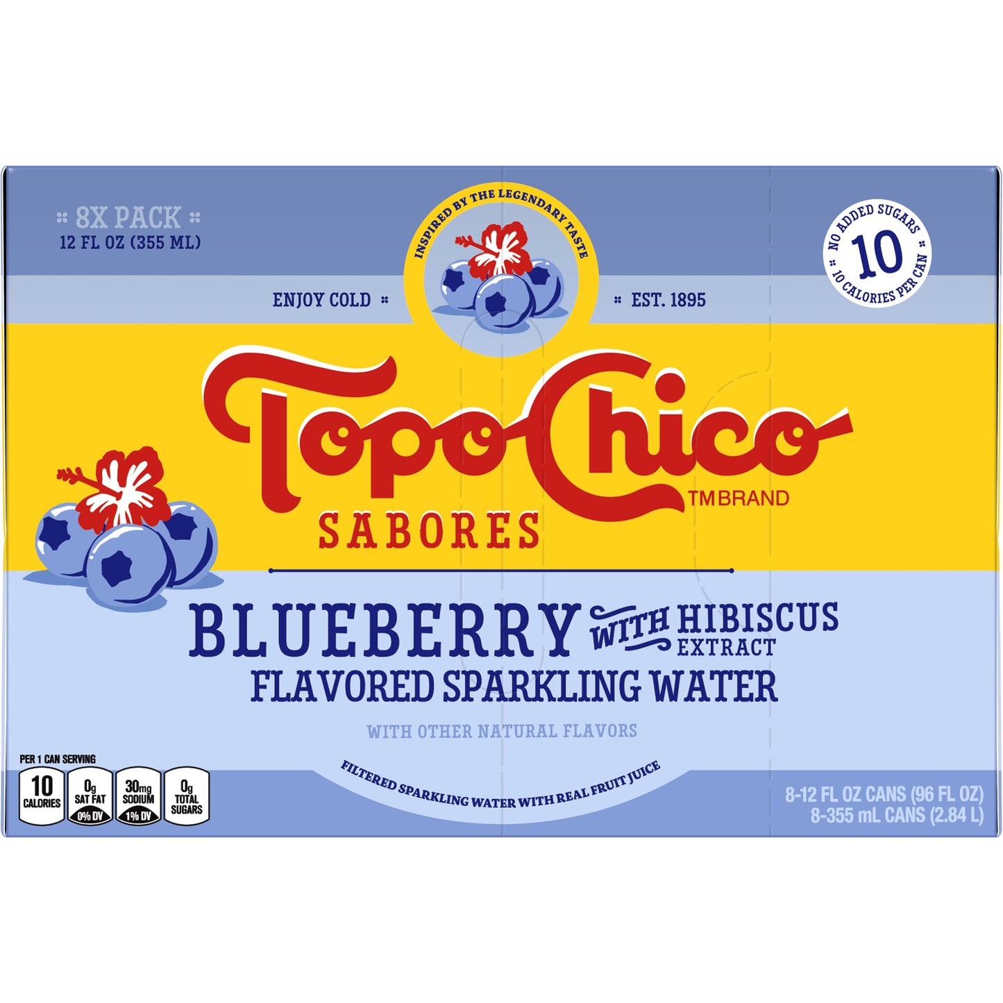 Topo Chico Sparkling Water Blueberry Hibiscus 12oz 8pk