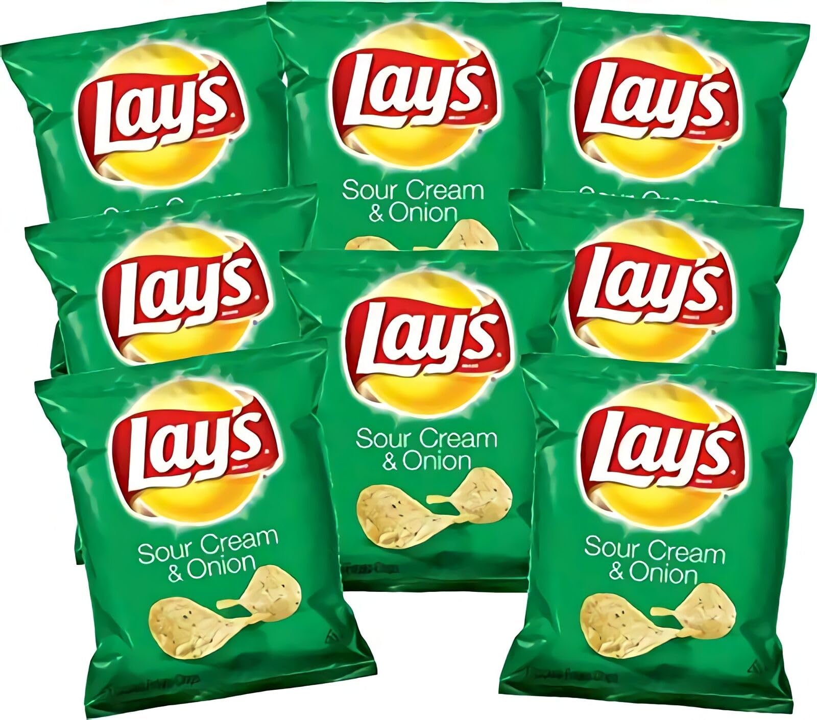 Lay'S Sour Cream & Onion Flavored Potato Chips, 1.5 Ounce Bag (Pack Of 8)