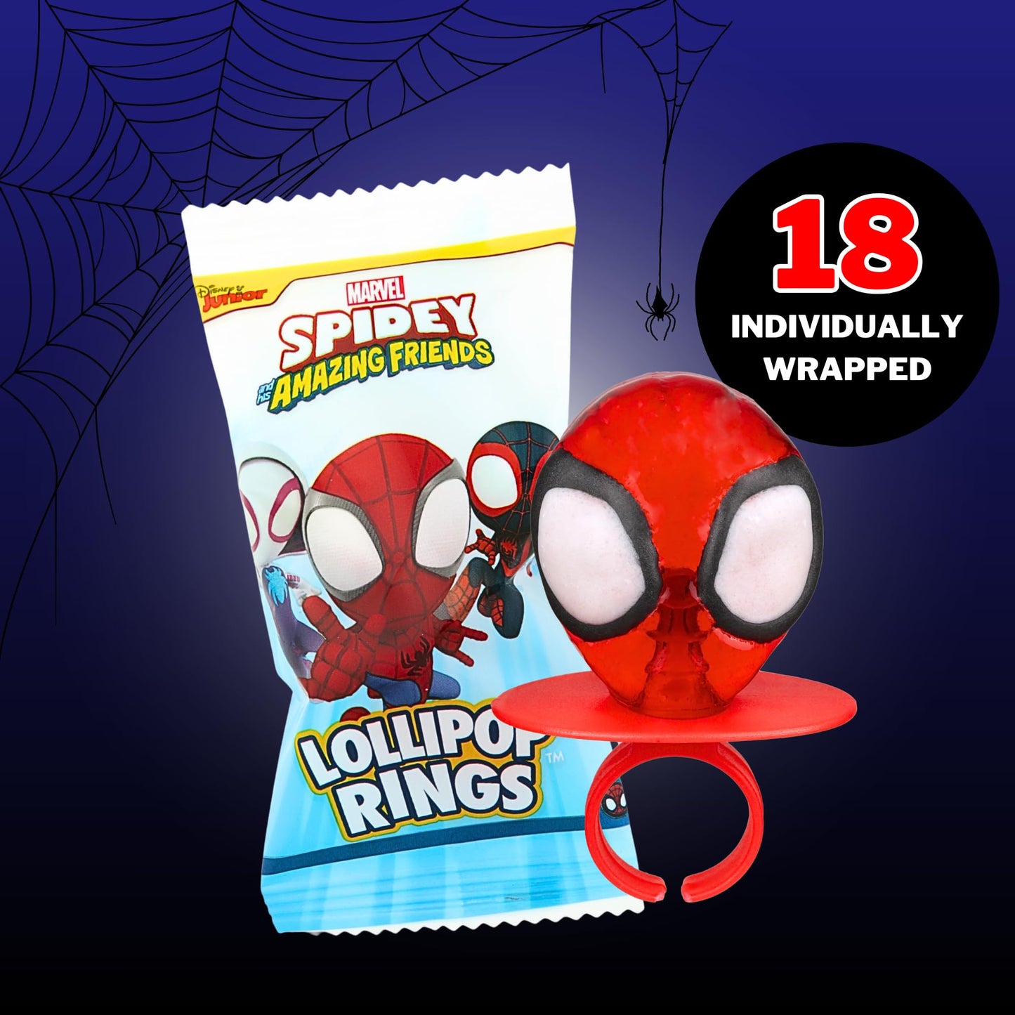 Spidey And His Amazing Friends Birthday Party Favor, Individually Wrapped Lollipop Rings, Ghost-Spider, And Miles Morales Decora