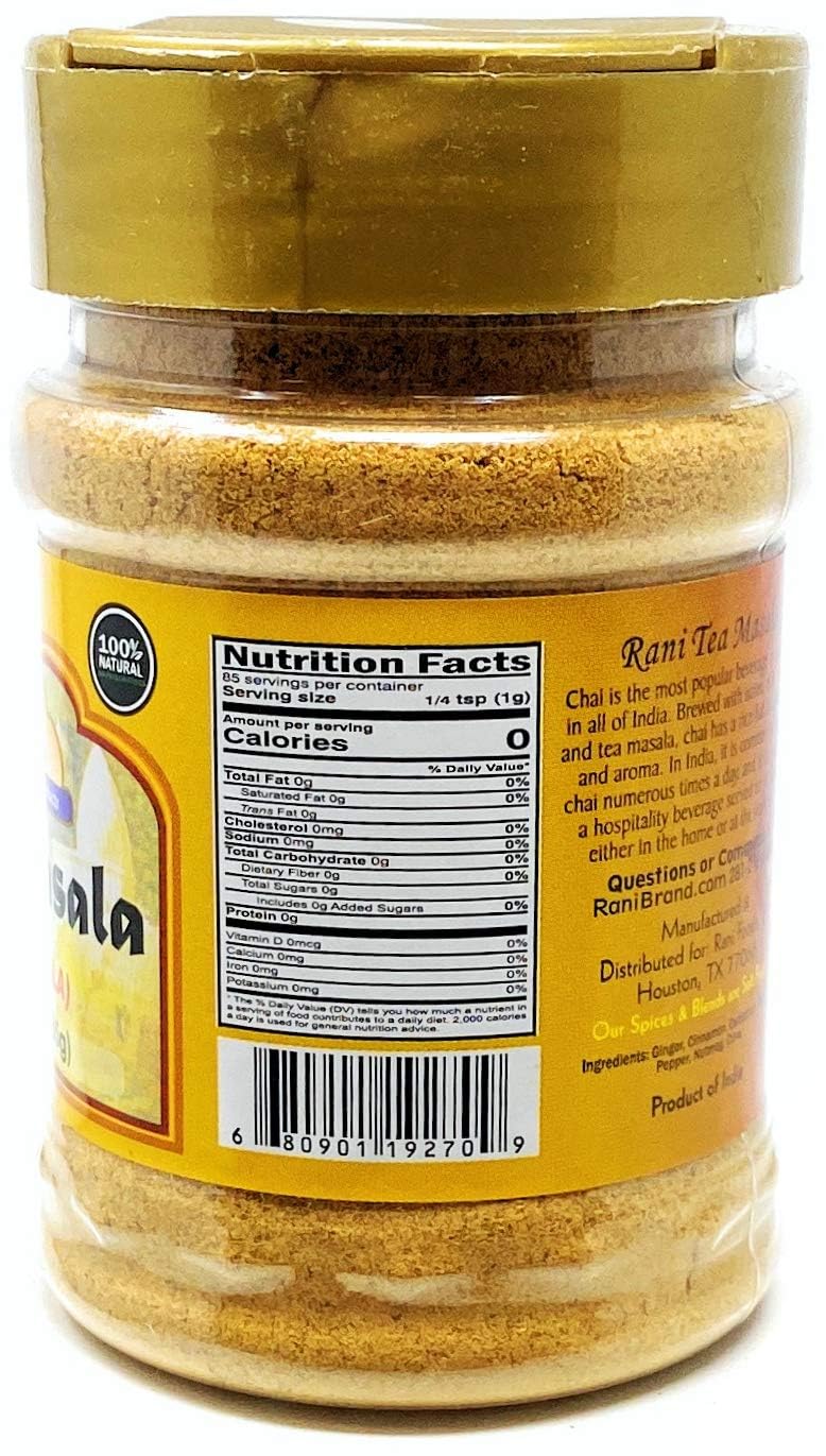 Rani Tea (Chai) Masala Indian Spice Blend 3Oz (85G) Pet Jar, Pack Of 12 ~ All Natural | Vegan | Gluten Friendly | Salt & Sugar F