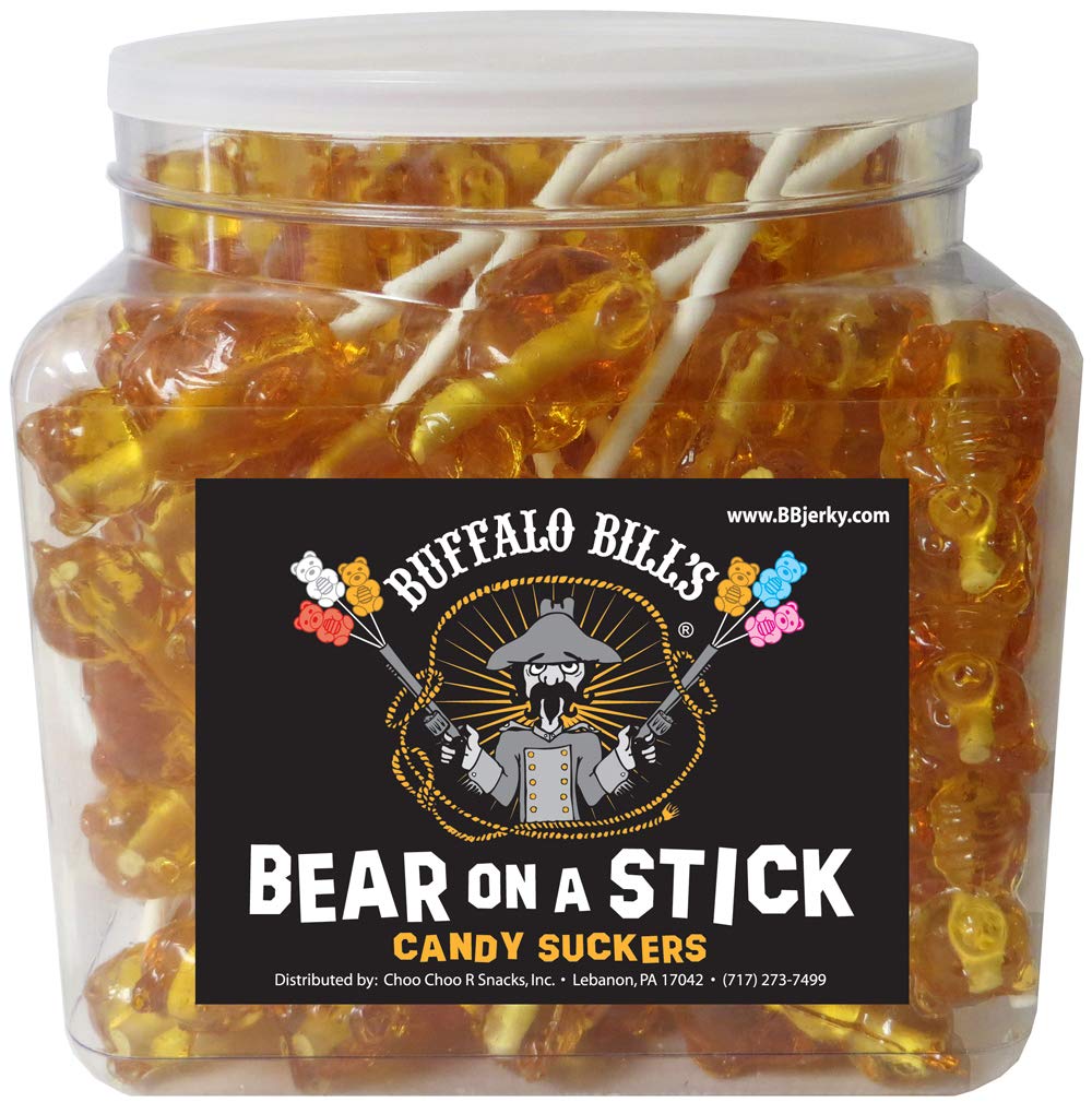Buffalo Bills Honey Bears On A Stick (48-Ct Tub Wrapped Honey Suckers Made With Real Honey)