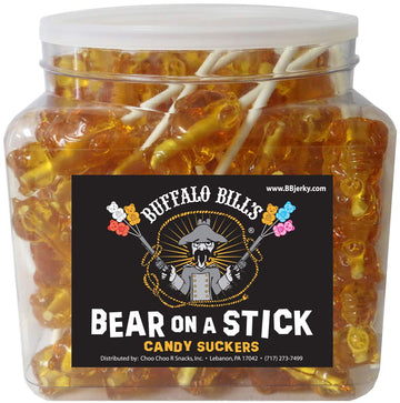 Buffalo Bills Honey Bears On A Stick (48-Ct Tub Wrapped Honey Suckers Made With Real Honey)