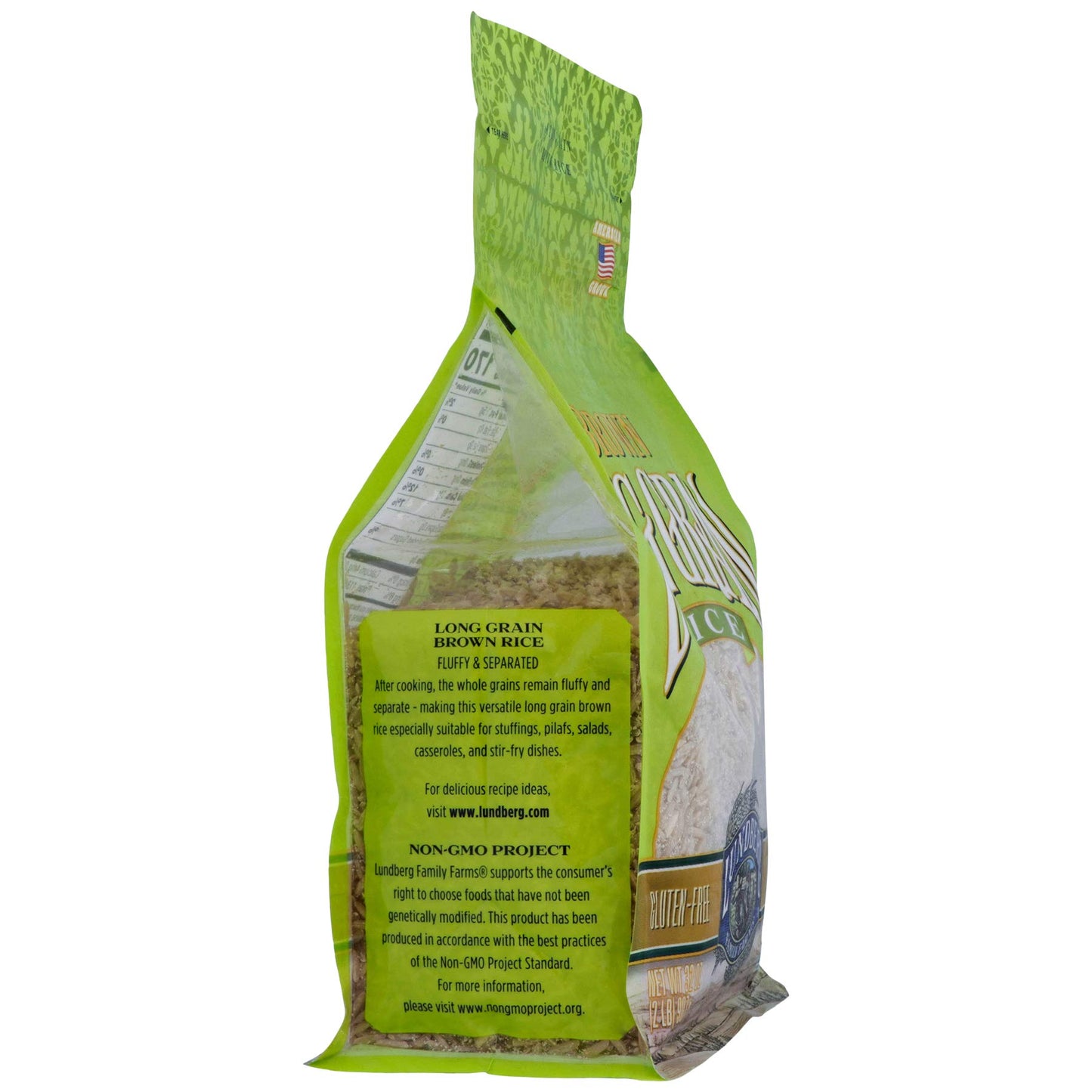 Lundberg Family Farms - Brown Long Grain Rice, Rich & Nutty, Firm Texture When Cooked, 100% Whole Grain, High In Fiber, Vitamins