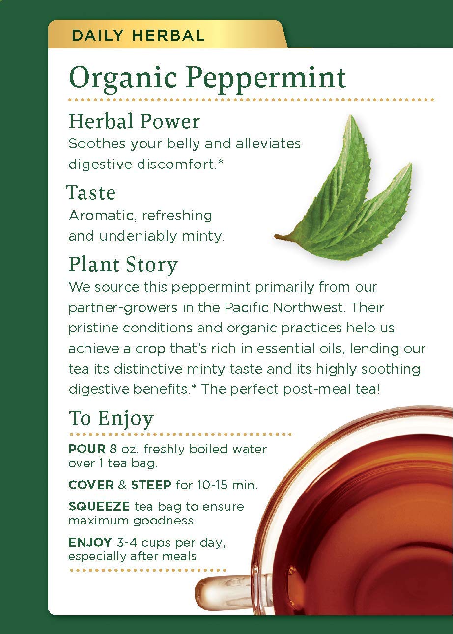 Traditional Medicinals Organic Peppermint Herbal Tea, Alleviates Digestive Discomfort, (Pack Of 2) - 32 Tea Bags Total