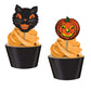 Paper Vintage Halloween Party Food Picks Cat Pumpkin Cupcake Toppers Pack Of 3