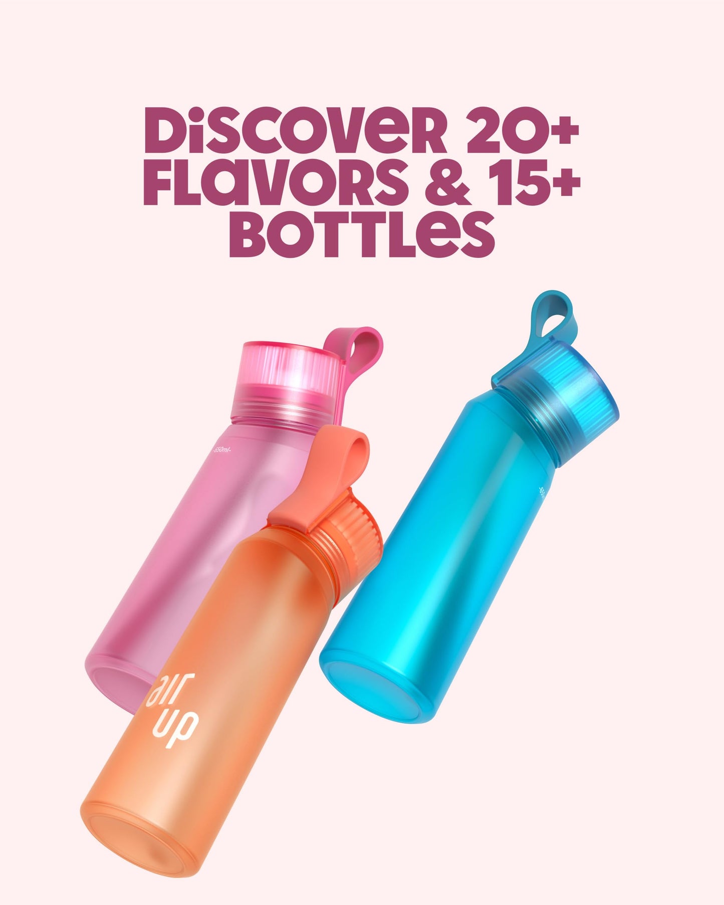 air up 22oz Hot Pink Water Flask - Sugar Free Flavored Bottle with Straw for Hydration and Refreshment