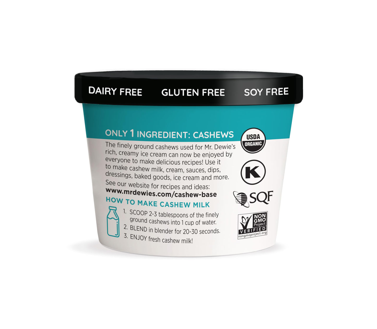 Mr. Dewies Organic, Finely Ground, Cashew Base|Milk Concentrate|For your vegan and non-vegan recipes|Make Your Own Cashew Milk|