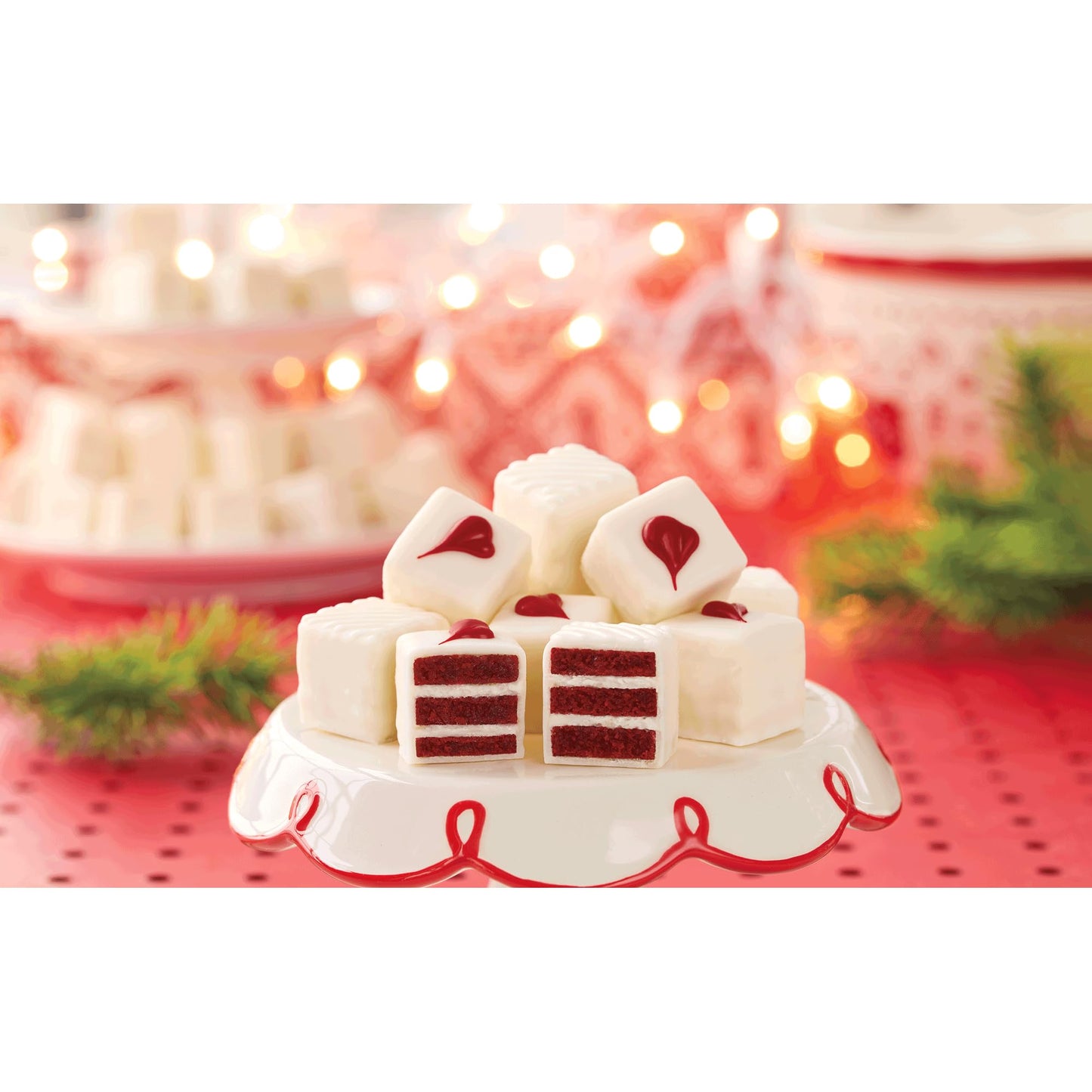 The Swiss Colony Red Velvet Petits Fours: Gift Of 24 (12 Oz. Net Wt.) - Gourmet Dessert, Layer Petit Four Cakes