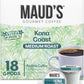 Maud's Kona Coffee Pods, 18 ct, Medium Roast Coffee in Recyclable Single Serve Pods - 100% Arabica Coffee, Compatible with Keuri