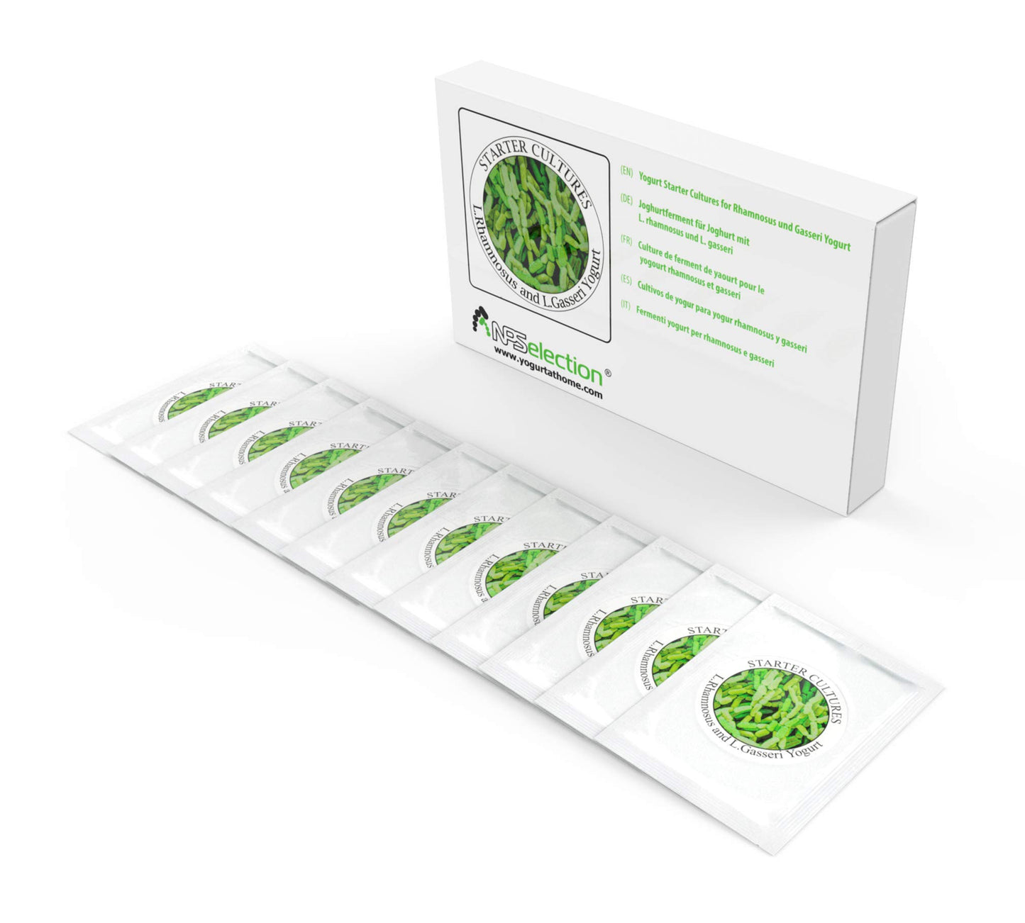 Natural Probiotic Selection Yogurt Starter Cultures - Pack of 12 Freeze-Dried Sachets for Lactobacillus Rhamnosus and L.Gasseri