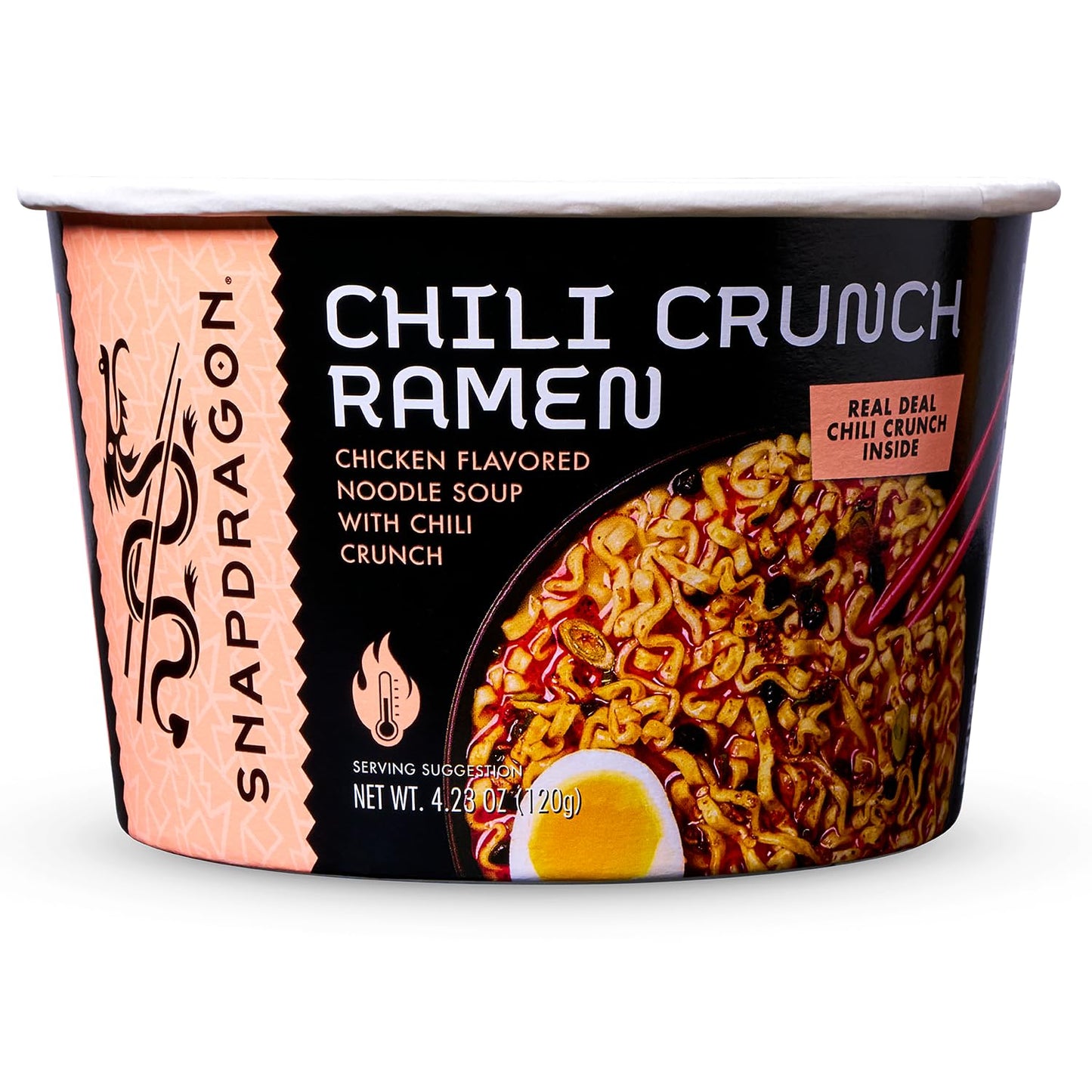 Snapdragon Chili Crunch Ramen Cups - Instant Ramen Bowl, 6 Pack, 4.23oz Each, Easy Meal Prep, Authentic Wheat Noodles