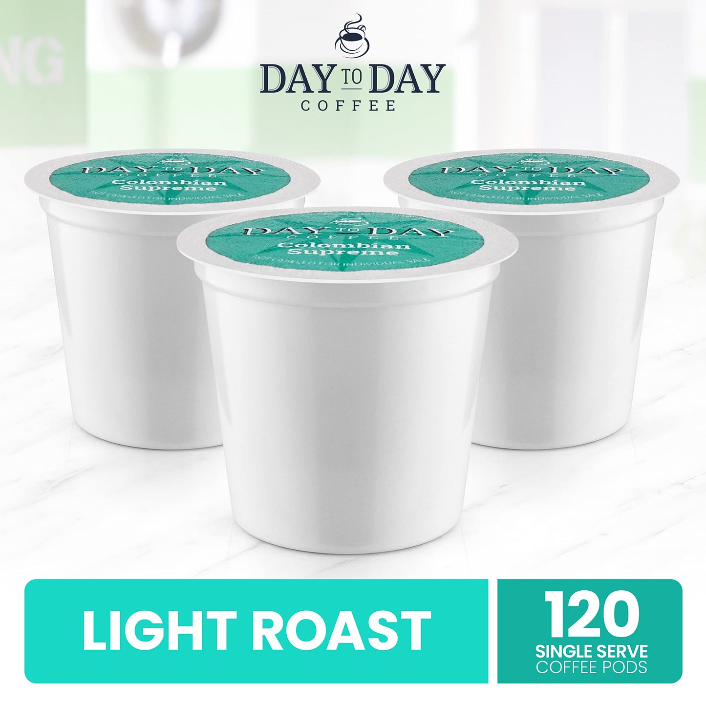 Day To Day Coffee Colombian Supreme Light Roast K-Cup Pods, 120 Count