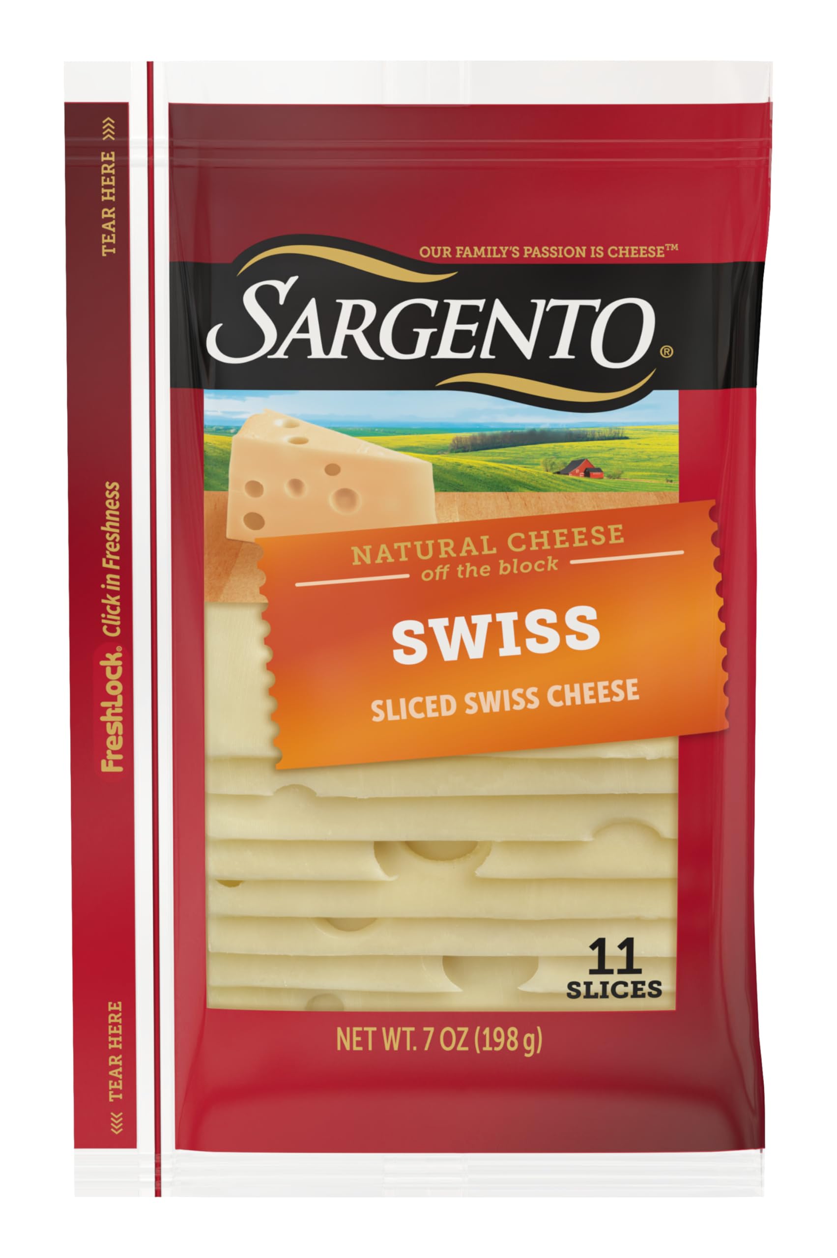 Sargento Natural Swiss Sliced Cheese, 11 Slices