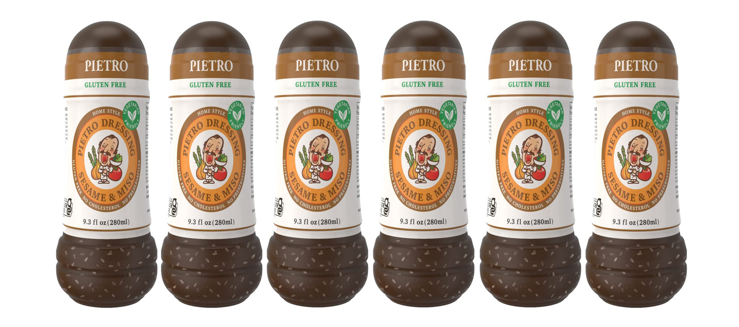 Pietro Dressings Sesame and Miso Salad Dressing, 9.3 Oz. - Natural, Delicious Marinade for Vegetables, Pasta Salads, Beef, Pork,