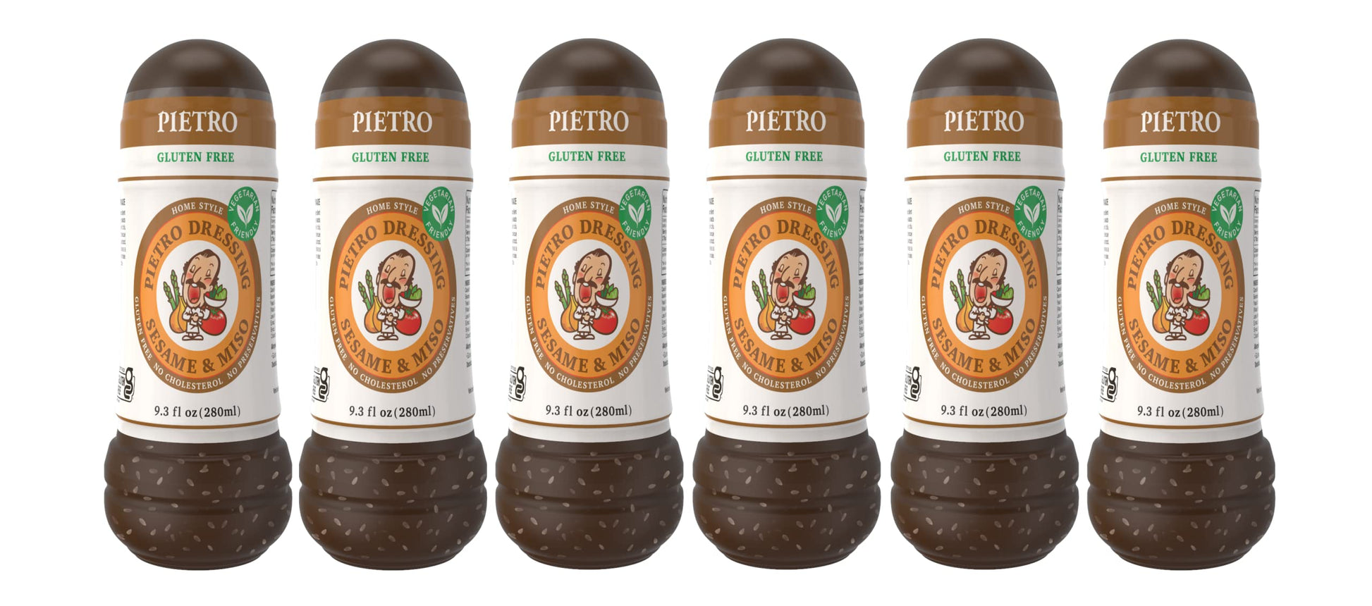 Pietro Dressings Sesame and Miso Salad Dressing, 9.3 Oz. - Natural, Delicious Marinade for Vegetables, Pasta Salads, Beef, Pork,