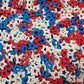 Homankit Patriotic Sprinkles Fourth of July Red White and Blue Edible Star Sprinkles for Baking Cake Cupcake Toppers Cookie Donu