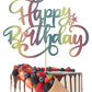 Crseniny Happy Birthday Cake Topper,Rainbow Glitter Birthday Sign Cake Decorations,Anniversary Party/Birthday Party Decoration S