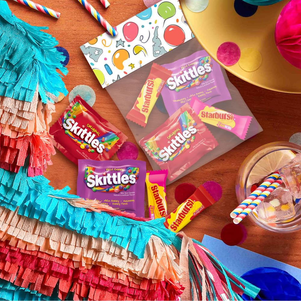 SKITTLES Original, SKITTLES Wild Berry & STARBURST Original and STARBURST FaveReds Fun Size Nut Free Individually Wrapped Trick