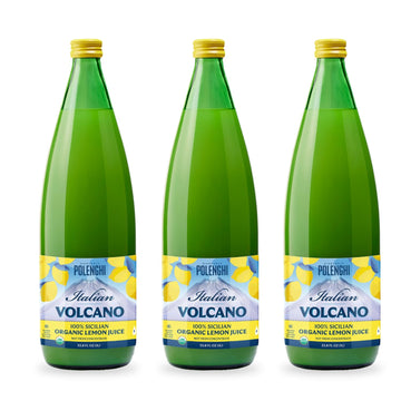 Italian Volcano Organic Lemon Juice - Pure Sicilian Lemons, 33.8 Fl Oz (Pack of 3)