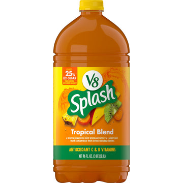 V8 Splash Tropical Fruit Blend Juice Beverage, 96 FL OZ Bottle, Pack of 1