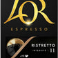 LOr Espresso Caf? Ristretto - Intensit? 11 - 50 Capsules en Aluminium Compatibles avec les Machines Nespresso (Lot de 5X10 capsules)