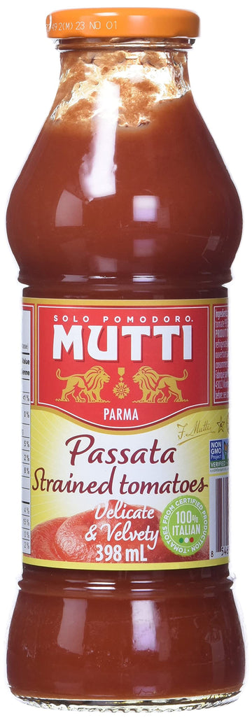 Mutti Tomato Puree (Passata), 14 Oz. | 1 Pack | Italy’S #1 Brand Of Tomatoes | Fresh Taste For Cooking | Canned Tomatoes | Vegan Friendly & Gluten Free | No Additives Or Preservatives