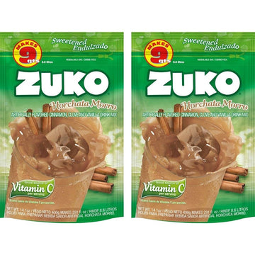 Zuko Horchata Morro Instant Powder Drink | Family Pack | No Sugar Needed | Vitamin C | 14.1 Ounce (Pack Of 2)