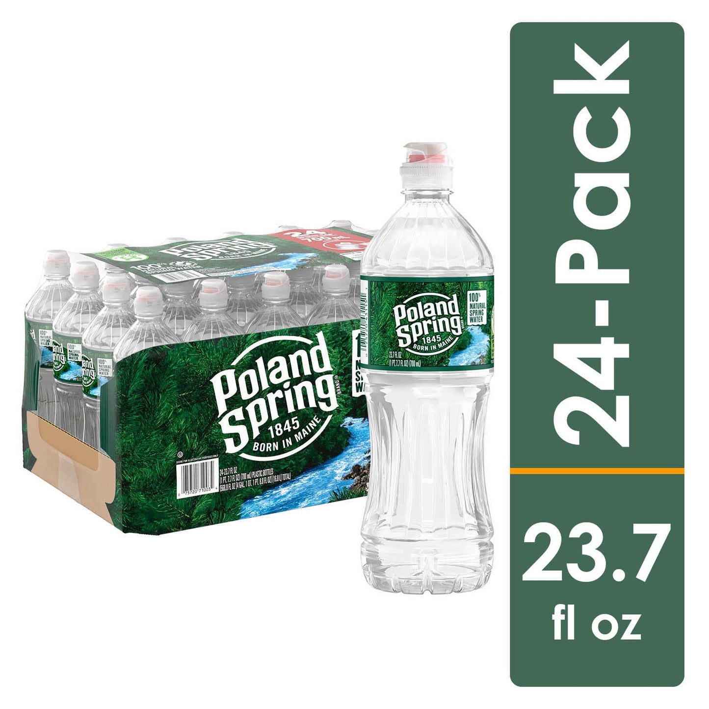 Poland Spring Case Bundles (23.7 Oz. Of 24 (Sport Top) - 3 Cases), 23.7 Fl Oz (Pack Of 72)