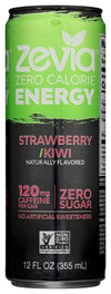 Zevia Zero Calorie Energy Drink  Strawberry Kiwi  120mg Caffeine  Zero Sugar  Non-GMO  12 Fl Oz (Pack of 12)