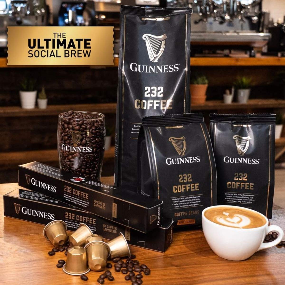 Limited Availability, Limited Edition Guinness Coffee 232 Brew By Tiki Tonga Coffee Roasters. Roasted In The United Kingdom (Ground/Filter) 8 Ounces (227Grams)