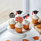 Keaziu 24 Pack Graduation Cupcake Toppers Class of 2025 Congrat Red Party Supplies