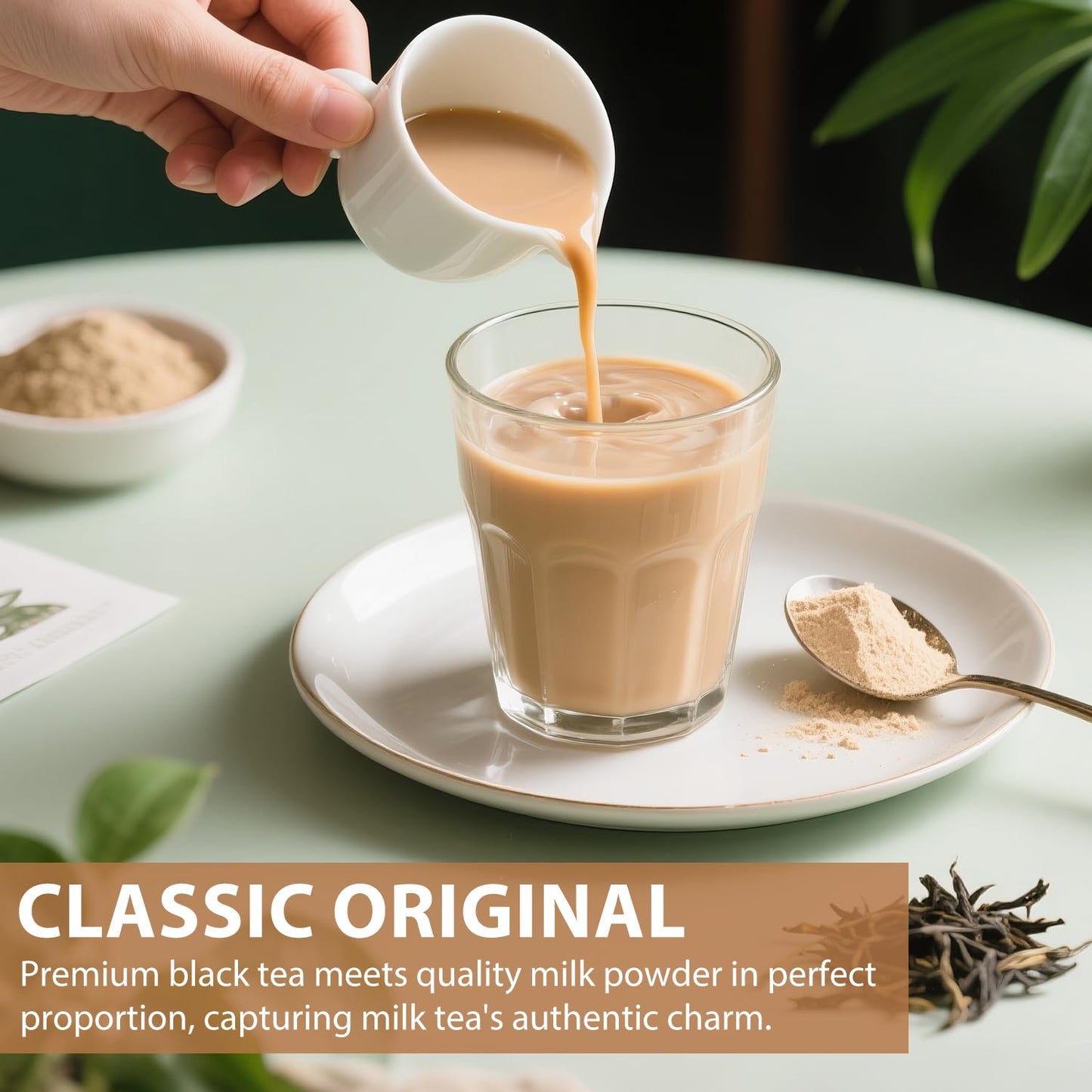 Soeos Milk Tea Flavored Powder (3-in-1), 2.2 lbs (1kg) - Instant Bubble Tea Mix with Creamer & Sugar, Easy to Prepare, Perfect f
