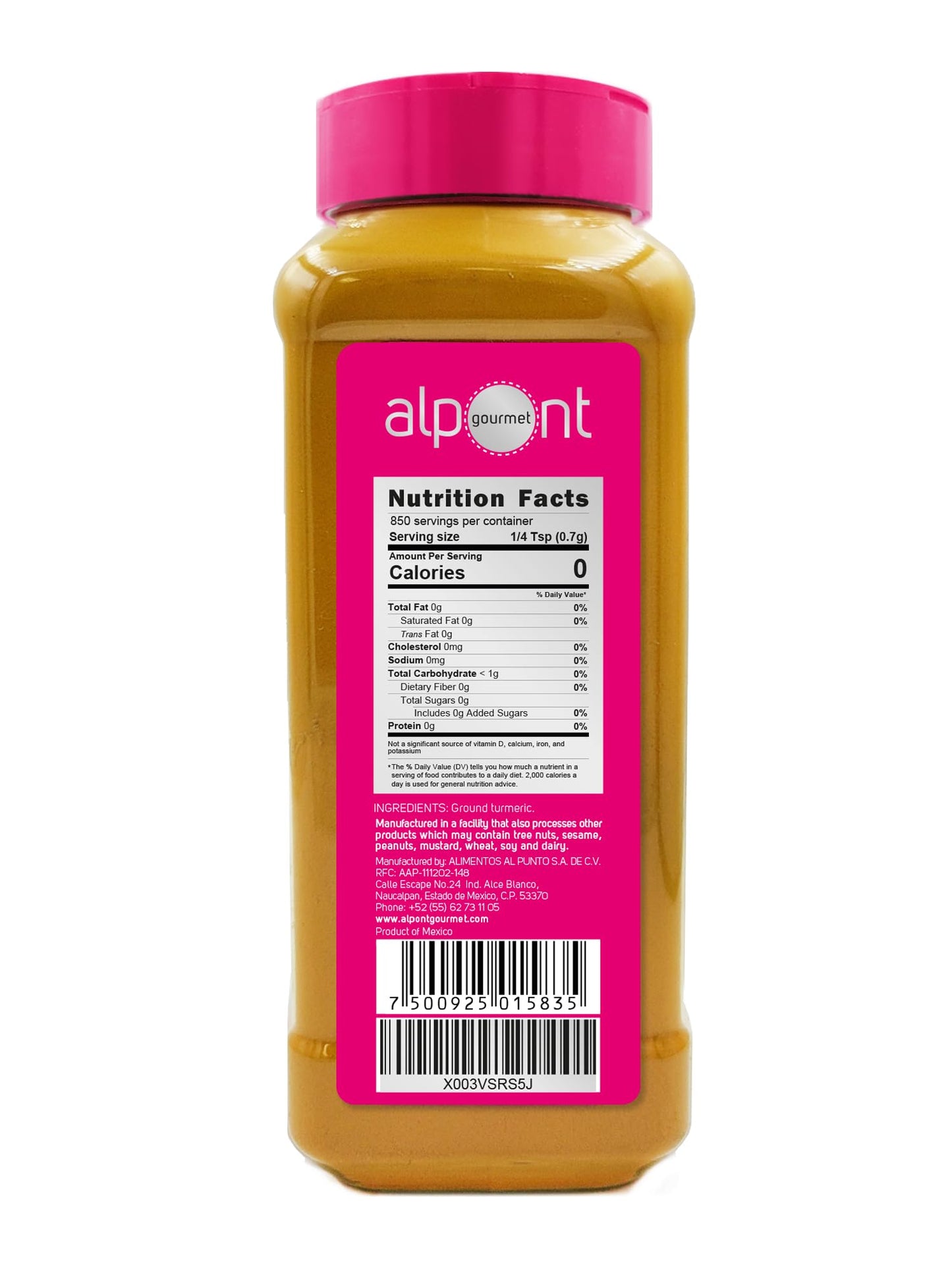 Alpont Gourmet, Ground Turmeric 21Oz (595G), All Natural, Non-Gmo, Packed To Keep It Fresh, Premium Quality