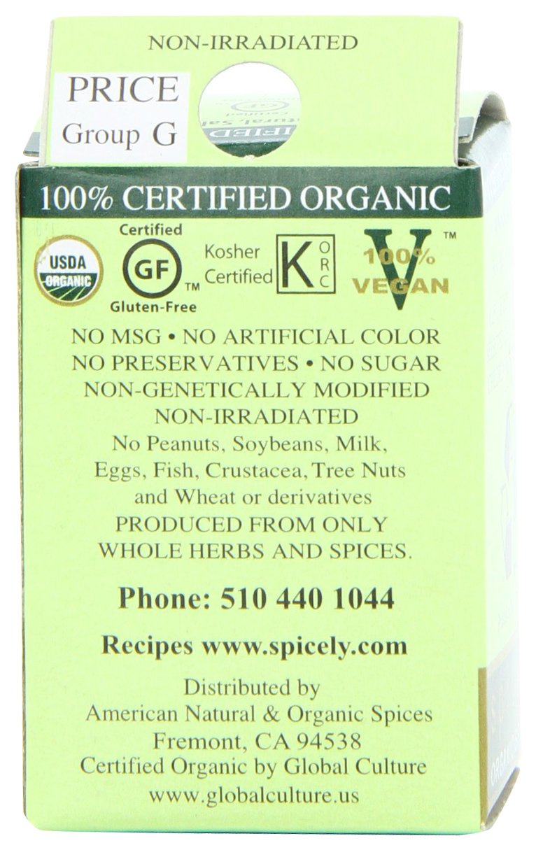 Spicely Organic Mustard Seeds, Yellow, 0.8 Ounce (Pack Of 6)