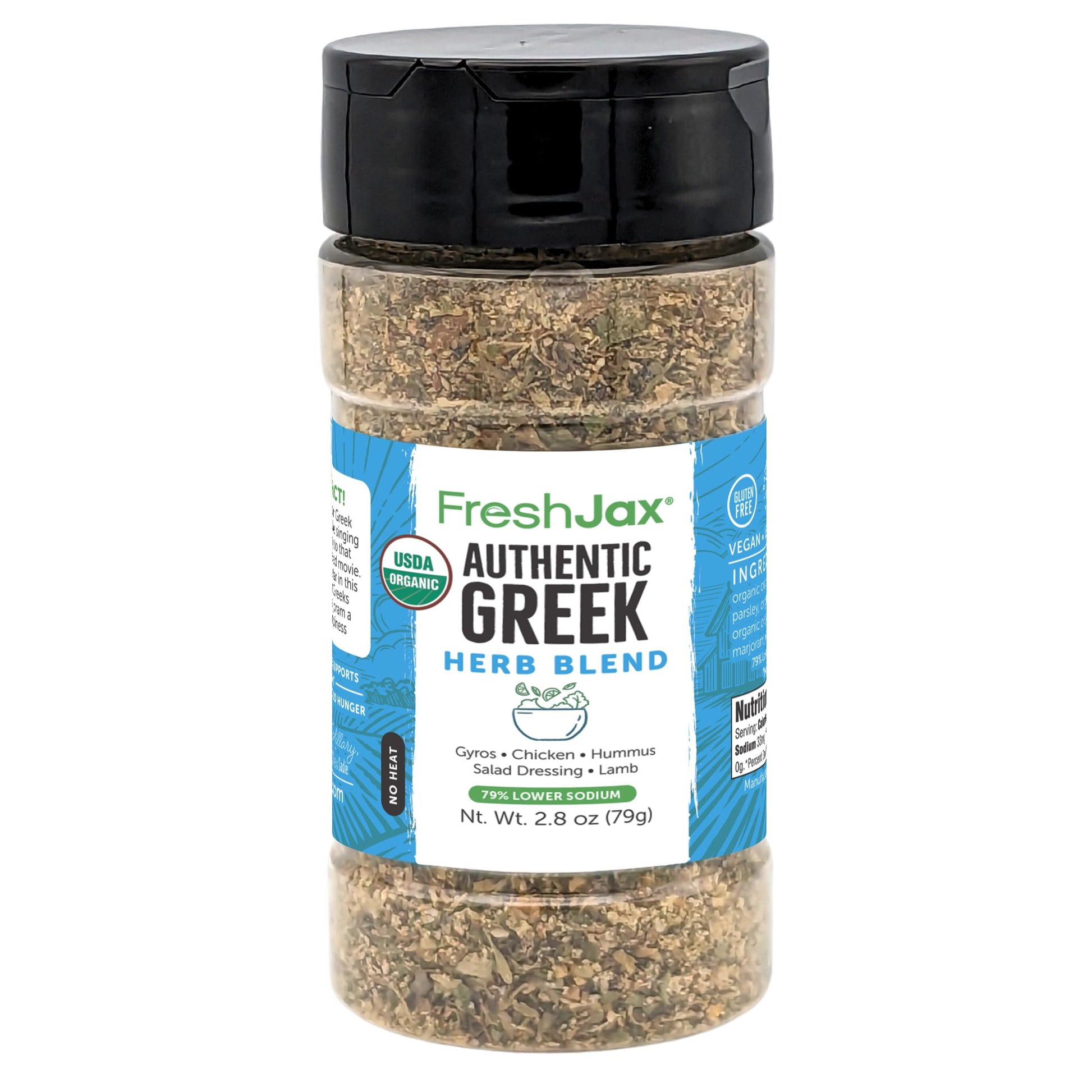 FreshJax Organic Greek Seasoning (2.8 oz) - Mediterranean Spice Blend for Cooking, Lamb, Gyros & Grilling