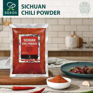 Soeos Sichuan Chili Powder,16Oz (454G), Medium Hot, Dried And Crushed Red Chili Pepper Flakes, Premium Chili Powder For Pizza, C