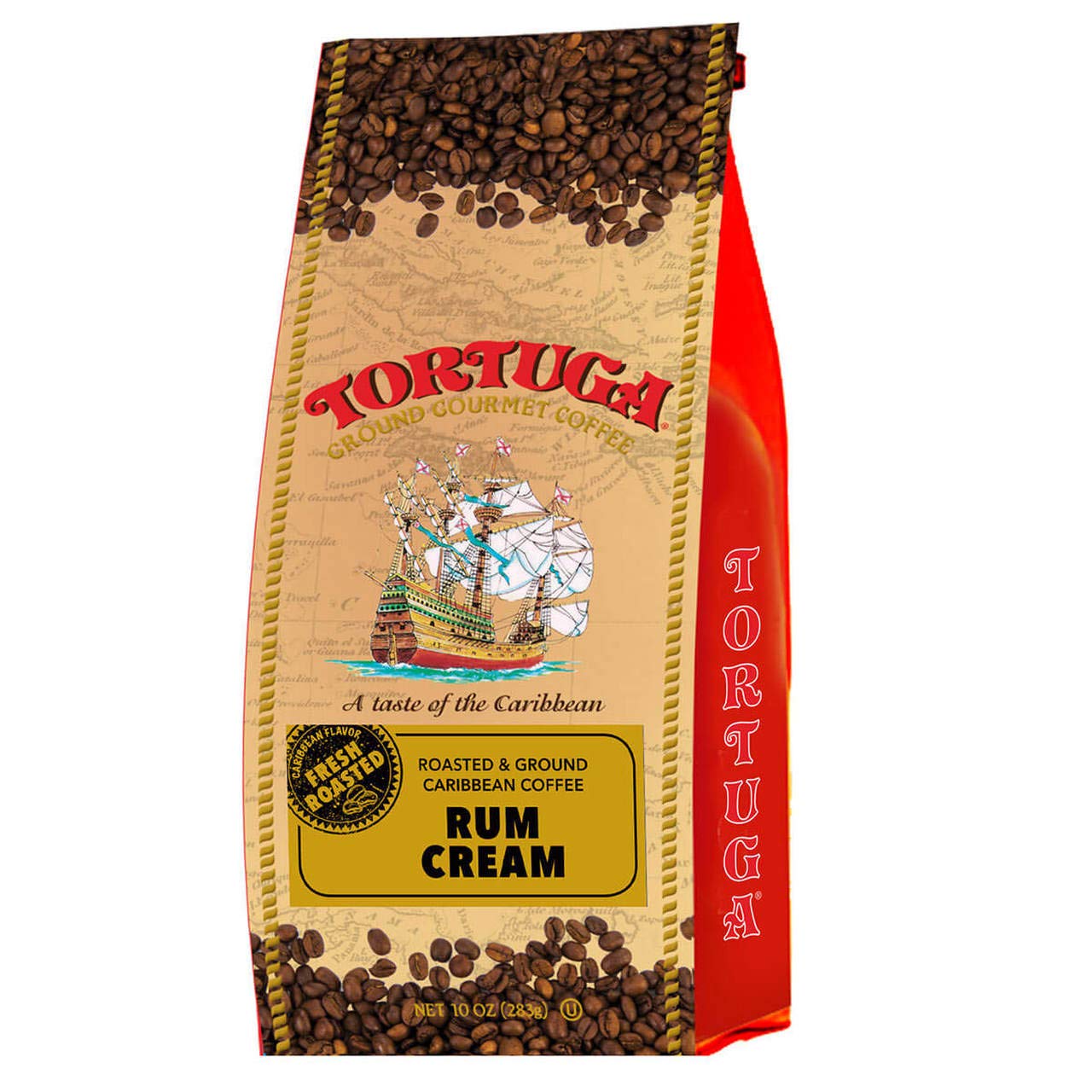 TORTUGA Caribbean Rum Cream Flavored Coffee - 10oz Ground Coffee for Gift Baskets and Holidays