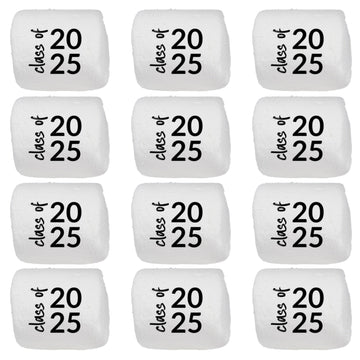 Candy With A Twist - Graduation Cap - Class of 2025 - Individually Wrapped 2 inch Round Jumbo Marshmallows - Great for Kindergar