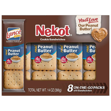 Lance Nekot Peanut Butter Cookie Sandwiches, 14 Ounce (Pack of 14)