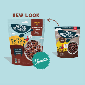 Seven Sundays Sunflower Cereal, Real Cocoa, 8 Oz Bag (Pack Of 3), Grain & Gluten Free, 5G Upcycled Protein, 1G Added Sugar, Crun