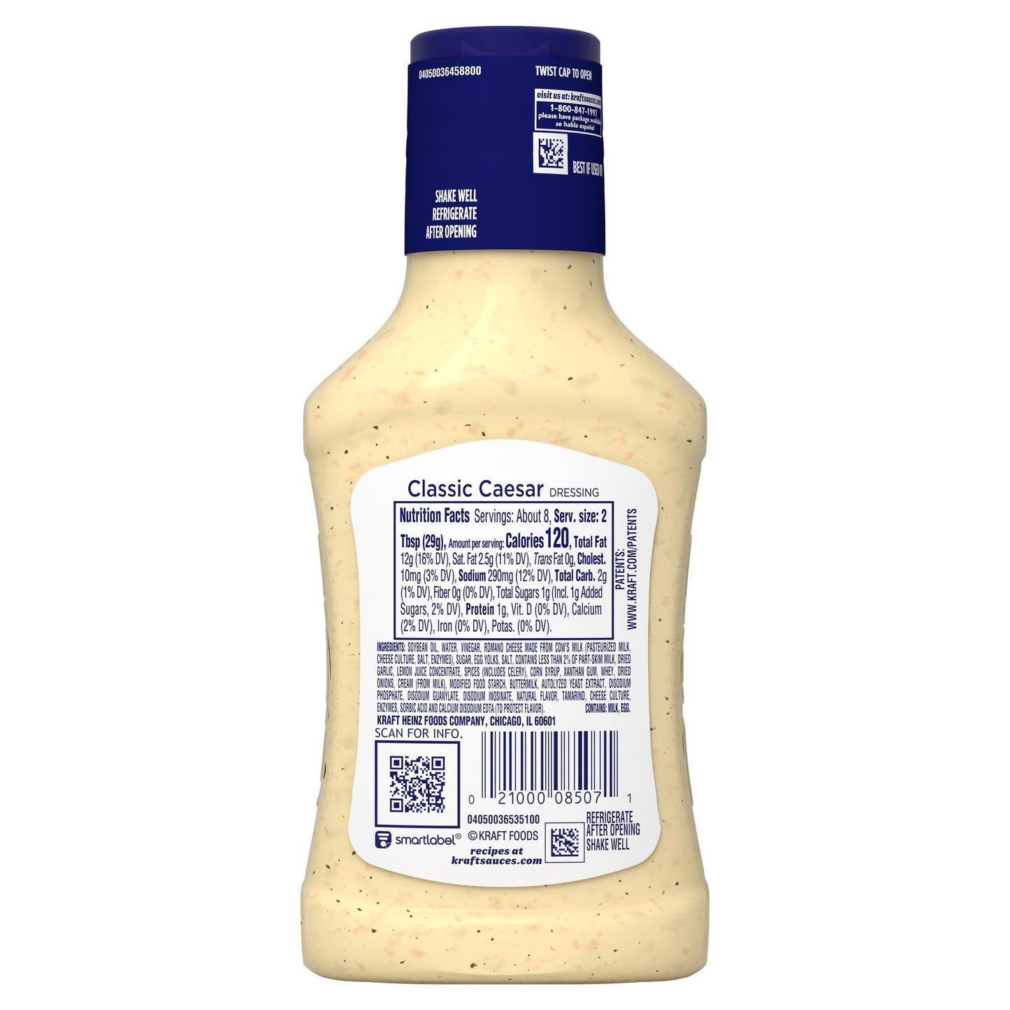 Kraft Classic Caesar Dressing, 8 Fl Oz Bottle