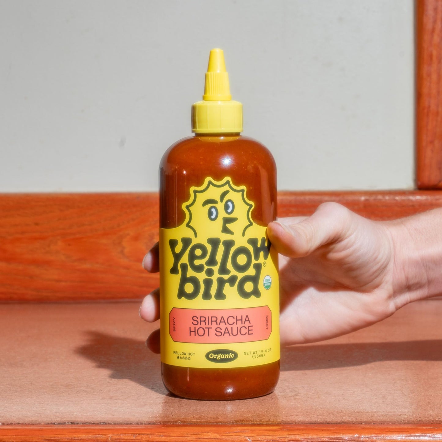 Yellowbird Organic Sriracha Sauce - Vegan, Gluten-Free Organic Hot Sauce Sweetened with Dates - Tabletop Size - Plant-Based Garl