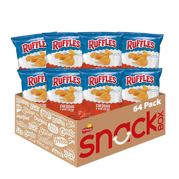Ruffles Cheddar & Sour Cream Flavored Potato Chips, 1.5 Ounce (Pack Of 64)