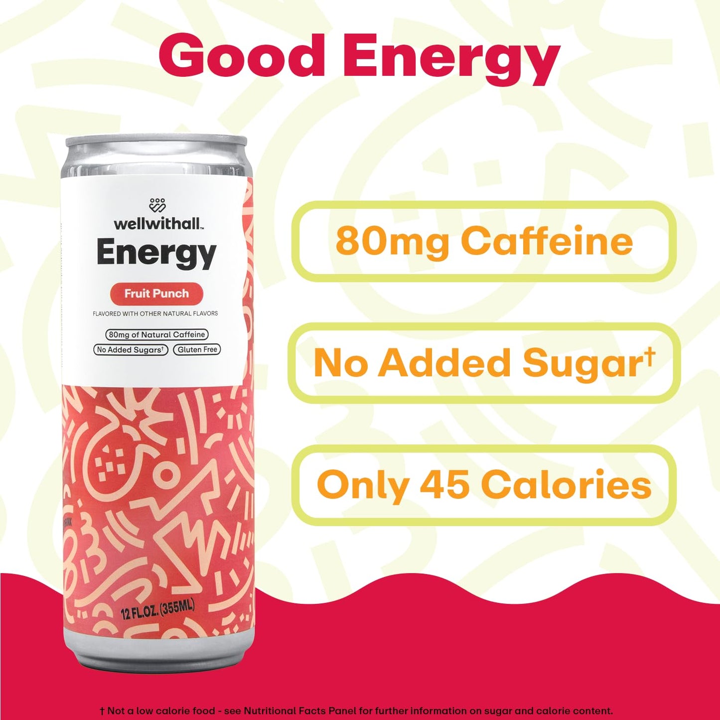 WellWithAll Energy Drink Variety Pack - Fruit Punch, Tropical Mango, Peach - 12 Fl Oz (Pack of 12) - Lightly Sparkling Beverage